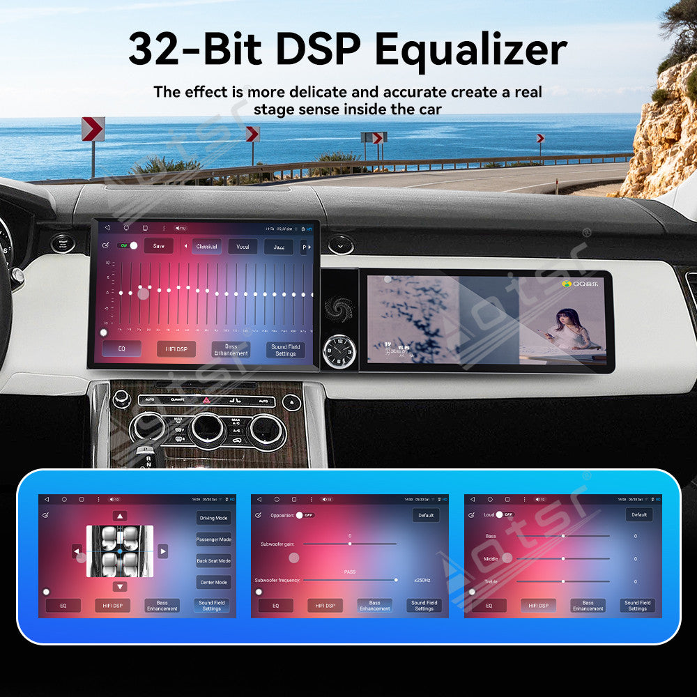 Aotsr Dual Screen 13.1 inch+12.3 inch Android 15 Carplay Car Radio for Land Rover Range Rover Sport 2014-2015 Car GPS Navigation Multimedia