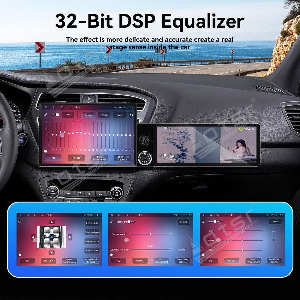Aotsr Dual Screen 13.1 inch+12.3 inch Android 15 Carplay Car Radio for Hyundai I20 2014-2018 Car GPS Navigation Multimedia