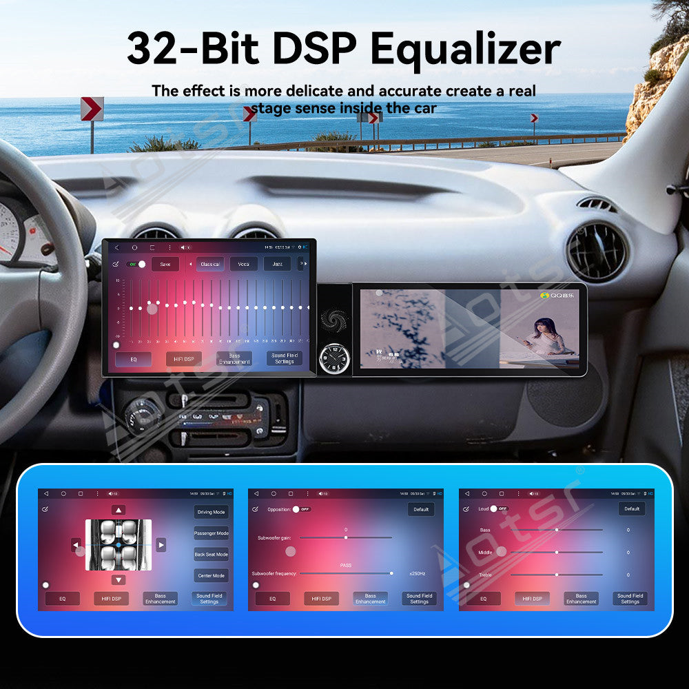 Aotsr Dual Screen 13.1 inch+12.3 inch Android 15 Carplay Car Radio for Hyundai Santro 2006-2015 Car GPS Navigation Multimedia