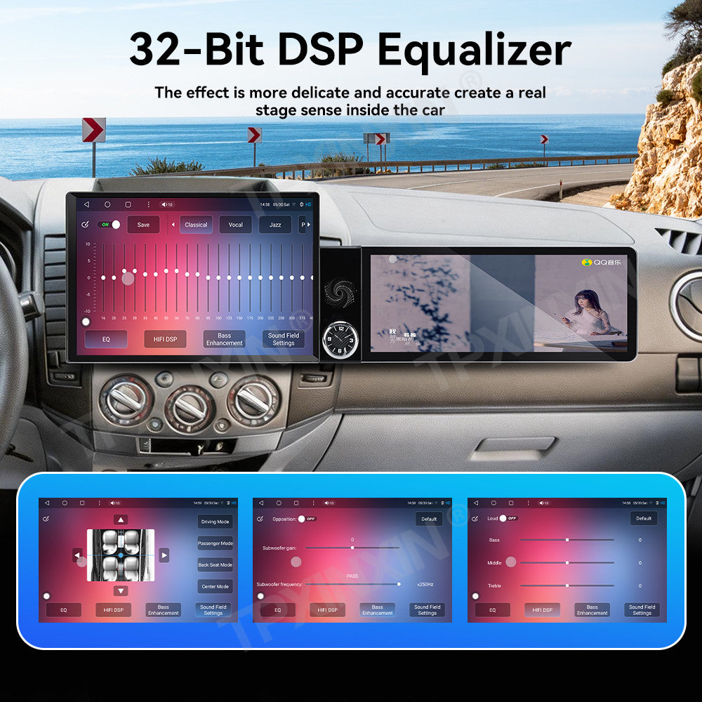 Aotsr Dual Screen 13.1 inch+12.3 inch Android 15 Carplay Car Radio for Mazda BT-50 2006-2012 and for Ford Expedition 2006-2012 Car GPS Navigation Multimedia