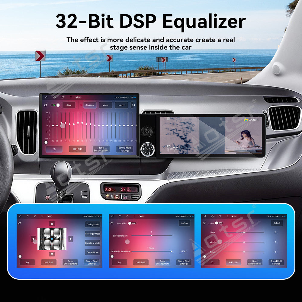 Aotsr Dual Screen 13.1 inch+12.3 inch Android 15 Carplay Car Radio for KIA Ray 2011-2017 Car GPS Navigation Multimedia