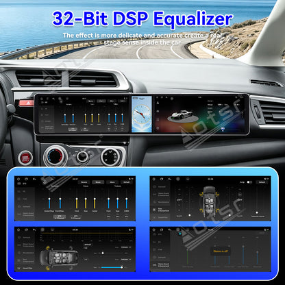 Aotsr Dual 12.3 inch Car Radio for Honda Jazz 2013-2015 with 7870 Octa Core Chip, Ultra HD 2400*900 Touch Screen, Wireless CarPlay, Bluetooth 5.0, GPS Navigation, 4G Network, OEM Upgrade Multimedia System