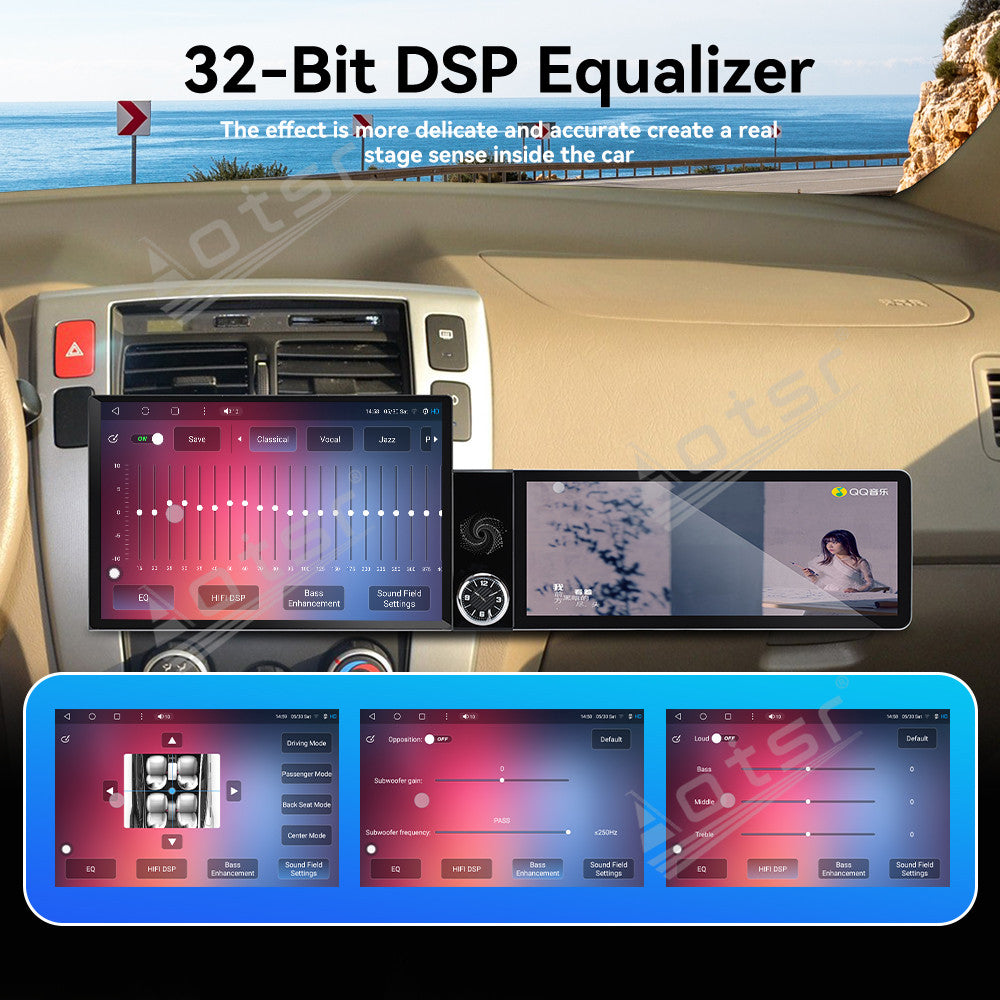 Aotsr Dual Screen 13.1 inch+12.3 inch Android 15 Carplay Car Radio for Hyundai Tucson 2009-2013 Car GPS Navigation Multimedia