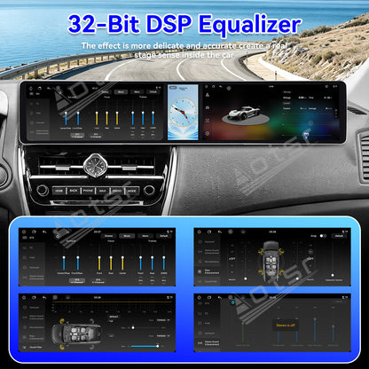 Aotsr Dual 12.3 inch Car Radio for Peugeot 4008 2013-2020 with 7870 Octa Core Chip Ultra HD 2400*900 Touch Screen Wireless CarPlay Bluetooth 5.0 GPS Navigation 4G Network OEM Upgrade Multimedia System