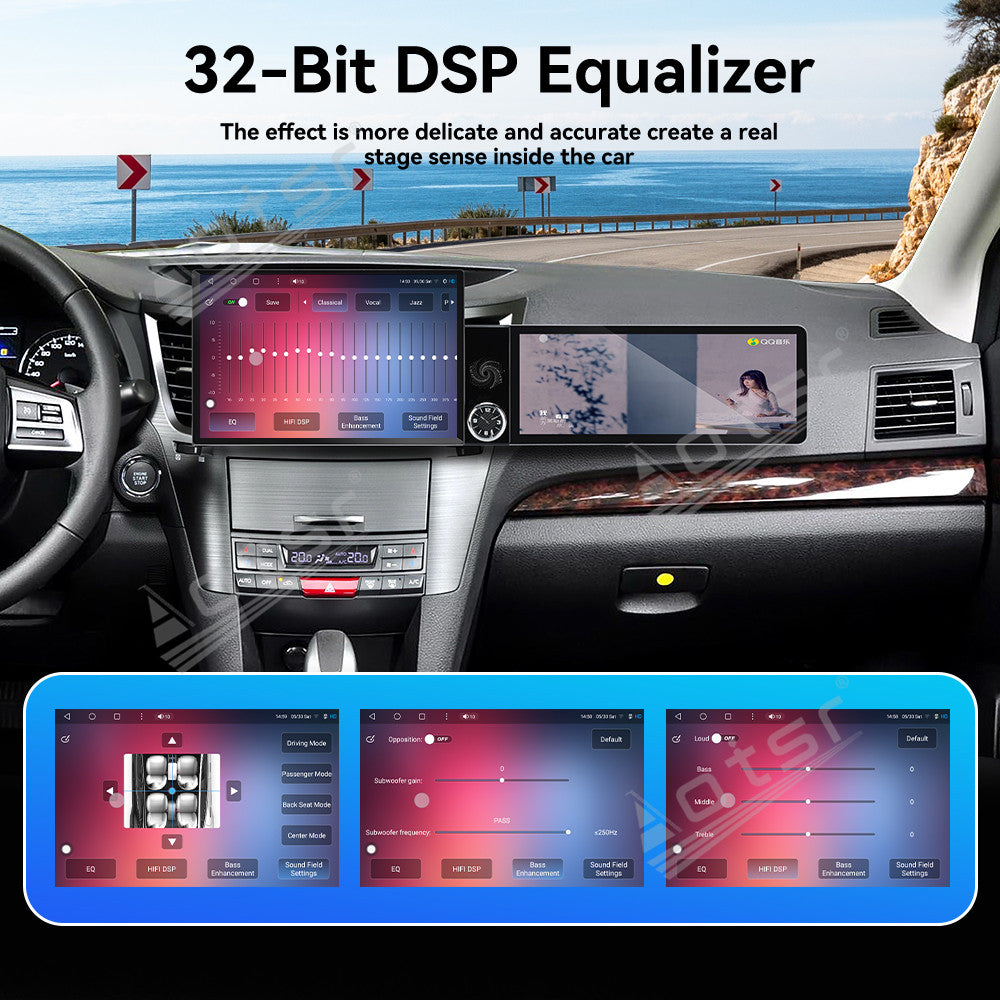 Aotsr Dual Screen 13.1 inch+12.3 inch Android 15 Carplay Car Radio for Subaru Legacy;Subaru Outback 2010-2014 Car GPS Navigation Multimedia