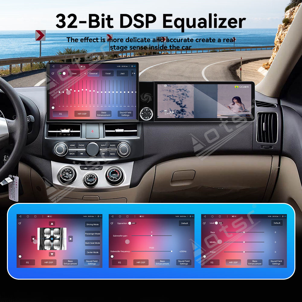 Aotsr Dual Screen 13.1 inch+12.3 inch Android 15 Carplay Car Radio for Hyundai Elantra HD 2006-2010 Car GPS Navigation Multimedia