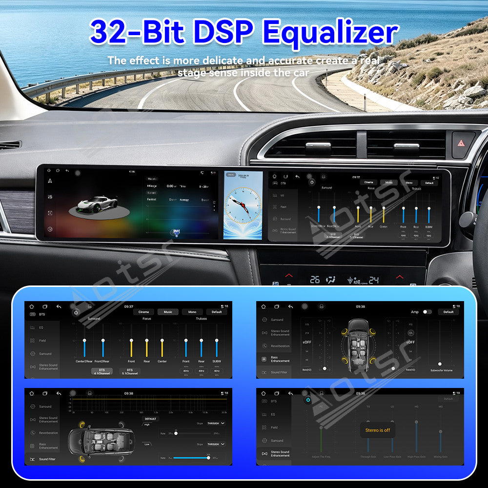 Aotsr Dual 12.3 inch Car Radio for Honda Shuttle 2015-2020 with 7870 Octa Core Chip, Ultra HD 2400*900 Touch Screen, Wireless CarPlay, Bluetooth 5.0, GPS Navigation, 4G Network, OEM Upgrade Multimedia System