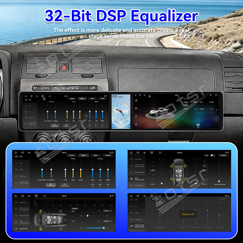Aotsr Dual 12.3 inch Car Radio For Hummer H3 2005-2010 with 7870 Octa Core Chip Ultra HD 2400*900 Touch Screen Wireless CarPlay Bluetooth 5.0 GPS Navigation