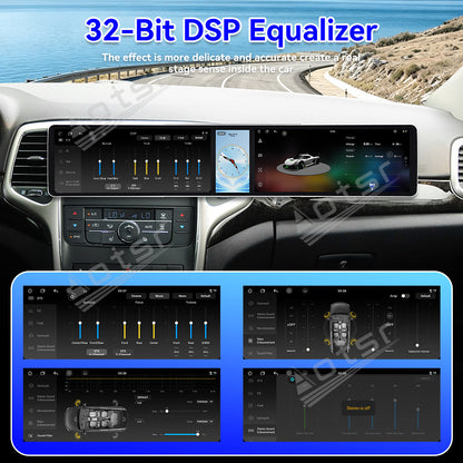 Aotsr Dual 12.3 inch Car Radio For Jeep Grand Cherokee 2008-2012 with 7870 Octa Core Chip Ultra HD 2400*900 Touch Screen Wireless CarPlay Bluetooth 5.0 GPS Navigation