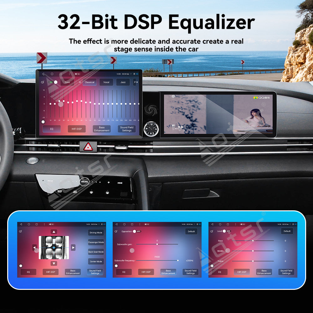 Aotsr Dual Screen 13.1 inch+12.3 inch Android 15 Carplay Car Radio for Hyundai Elantra 2020-2021 Car GPS Navigation Multimedia
