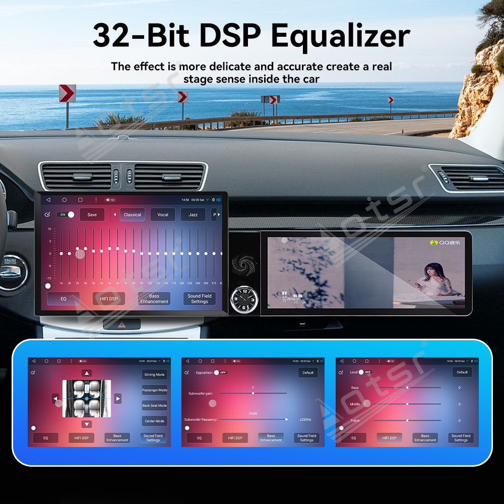 Aotsr Dual Screen 13.1 inch+12.3 inch Android 15 Carplay Car Radio for Mazda MX5 2005-2015 Car GPS Navigation Multimedia