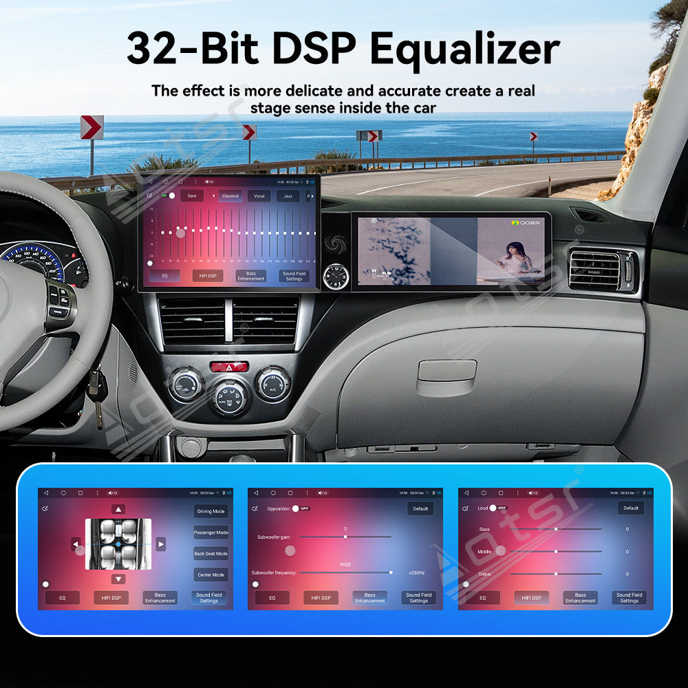 Aotsr Dual Screen 13.1 inch+12.3 inch Android 15 Carplay Car Radio for Subaru Forester 2008-2012 Car GPS Navigation Multimedia