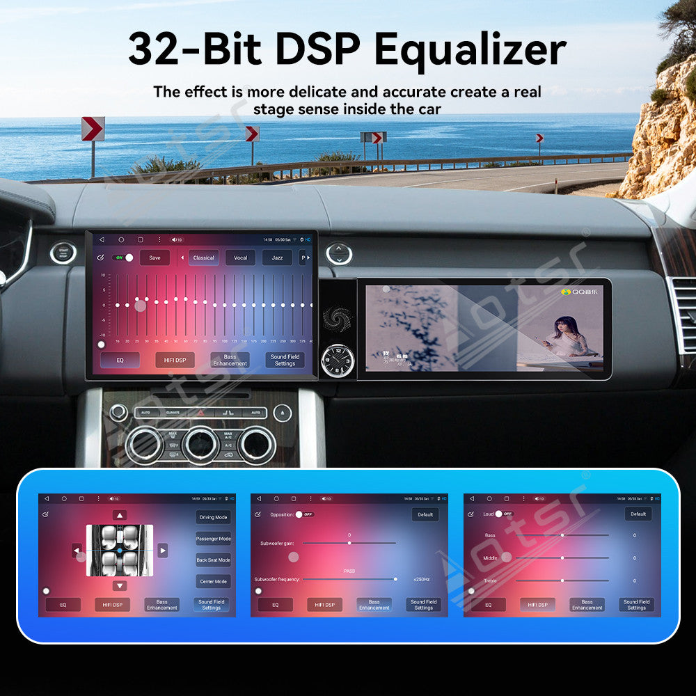 Aotsr Dual Screen 13.1 inch+12.3 inch Android 15 Carplay Car Radio for Land Rover Range Rover Executive 2013-2016 Car GPS Navigation Multimedia