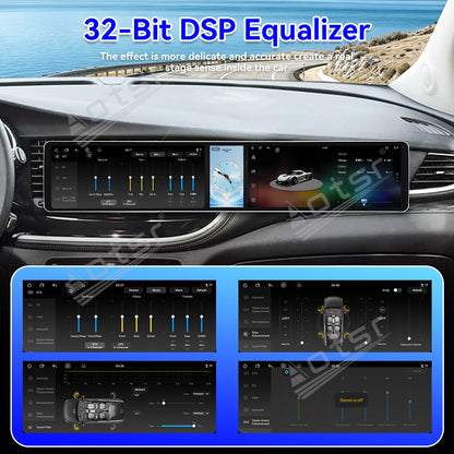 Aotsr Dual 12.3 inch Car Radio for Buick Encore 2016-2018 with 7870 Octa Core Chip Ultra HD 2400*900 Touch Screen Wireless CarPlay Bluetooth 5.0 GPS Navigation 4G Network OEM Upgrade Multimedia System