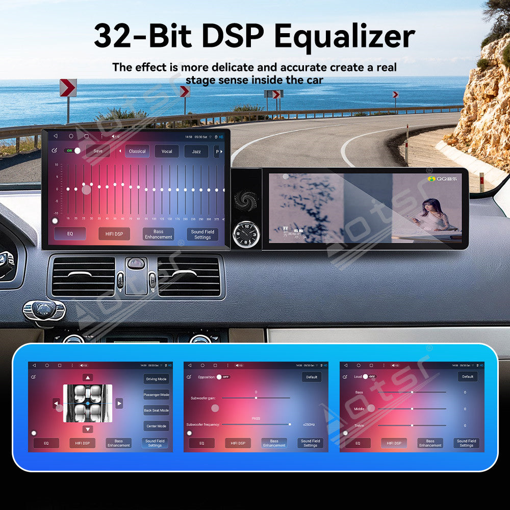 Aotsr Dual Screen 13.1 inch+12.3 inch Android 15 Carplay Car Radio for Volvo XC90 2004-2014 Car GPS Navigation Multimedia