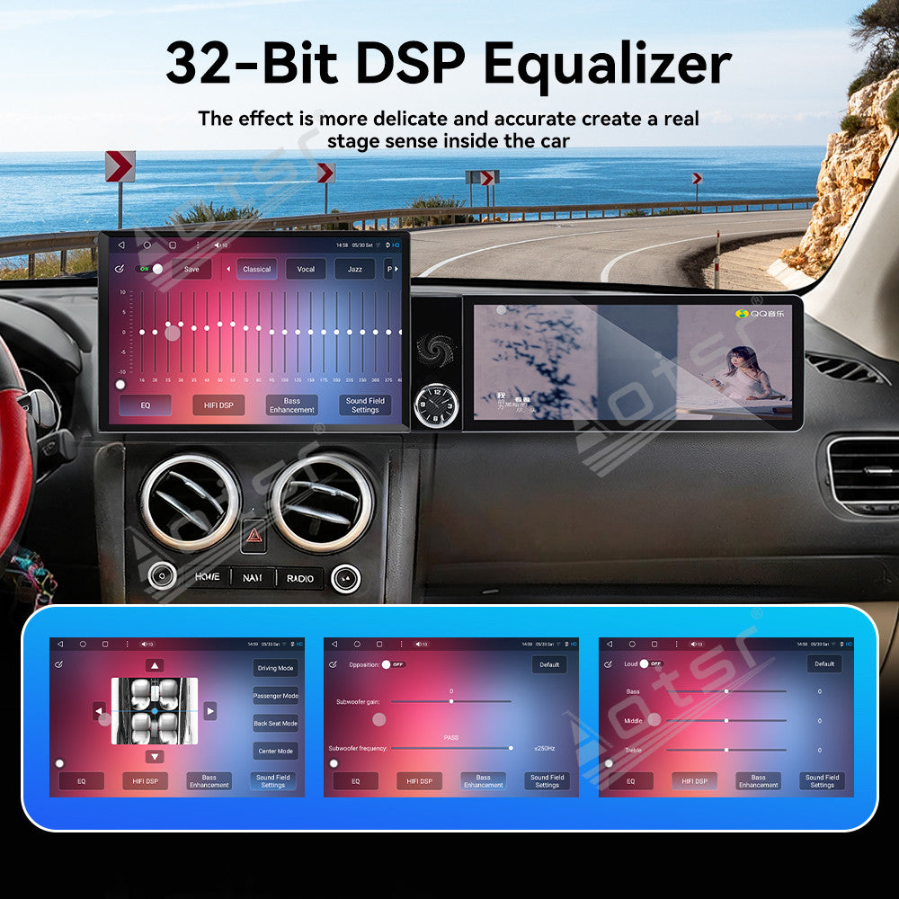 Aotsr Dual Screen 13.1 inch+12.3 inch Android 15 Carplay Car Radio for Nissan Qashqai 2008-2015 Car GPS Navigation Multimedia