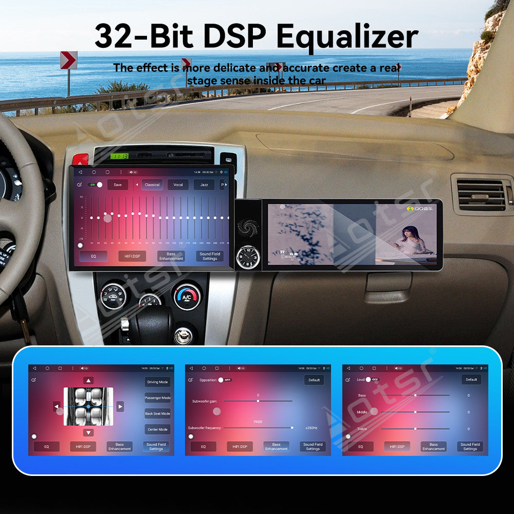 Aotsr Dual Screen 13.1 inch+12.3 inch Android 15 Carplay Car Radio for Hyundai Tucson 2006-2013 Car GPS Navigation Multimedia