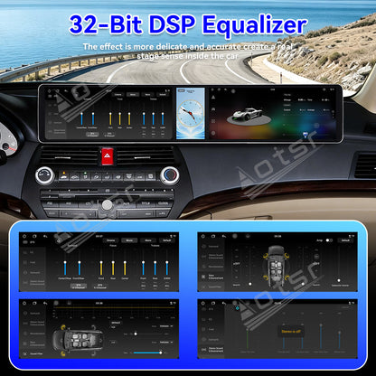 Aotsr Dual 12.3 inch Car Radio for Honda Accord 8th/Crosstour 2008-2013 with 7870 Octa Core Chip, Ultra HD 2400*900 Touch Screen, Wireless CarPlay, Bluetooth 5.0, GPS Navigation, 4G Network, OEM Upgrade Multimedia System