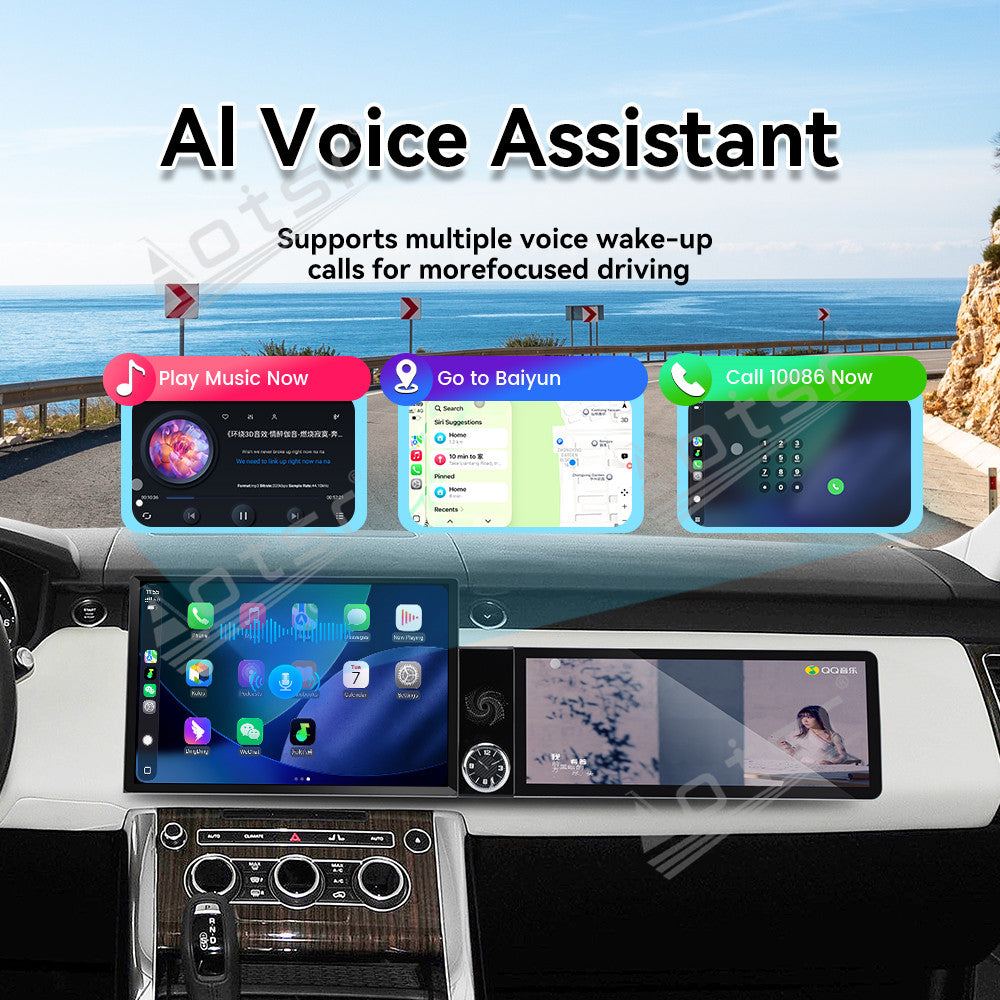 Aotsr Dual Screen 13.1 inch+12.3 inch Android 15 Carplay Car Radio for Land Rover Range Rover Sport 2014-2015 Car GPS Navigation Multimedia