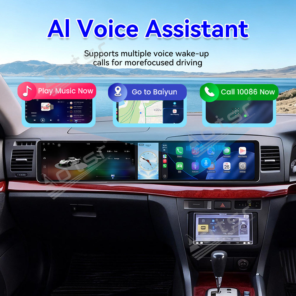 Aotsr Dual 12.3 inch Car Radio for Toyota Mark2 2000-2004 with 7870 Octa Core Chip Ultra HD 2400*900 Touch Screen Wireless CarPlay Bluetooth 5.0 GPS Navigation