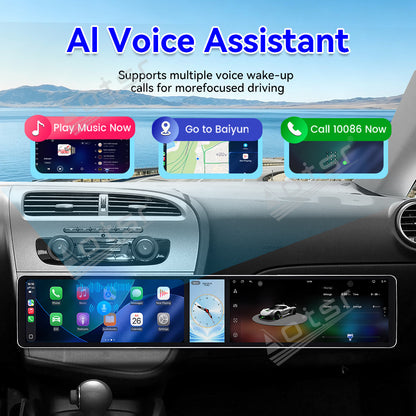Aotsr Dual 12.3 inch Car Radio for Seat Leon 2005-2012 with 7870 Octa Core Chip Ultra HD 2400*900 Touch Screen Wireless CarPlay Bluetooth 5.0 GPS Navigation 4G Network OEM Upgrade Multimedia System