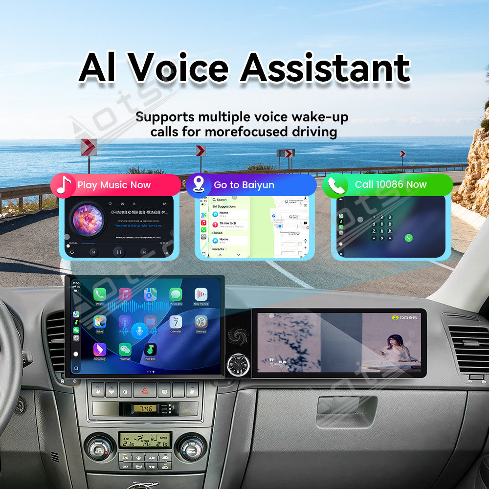 Aotsr Dual Screen 13.1 inch+12.3 inch Android 15 Carplay Car Radio for KIA Sorento 2002-2006 Car GPS Navigation Multimedia