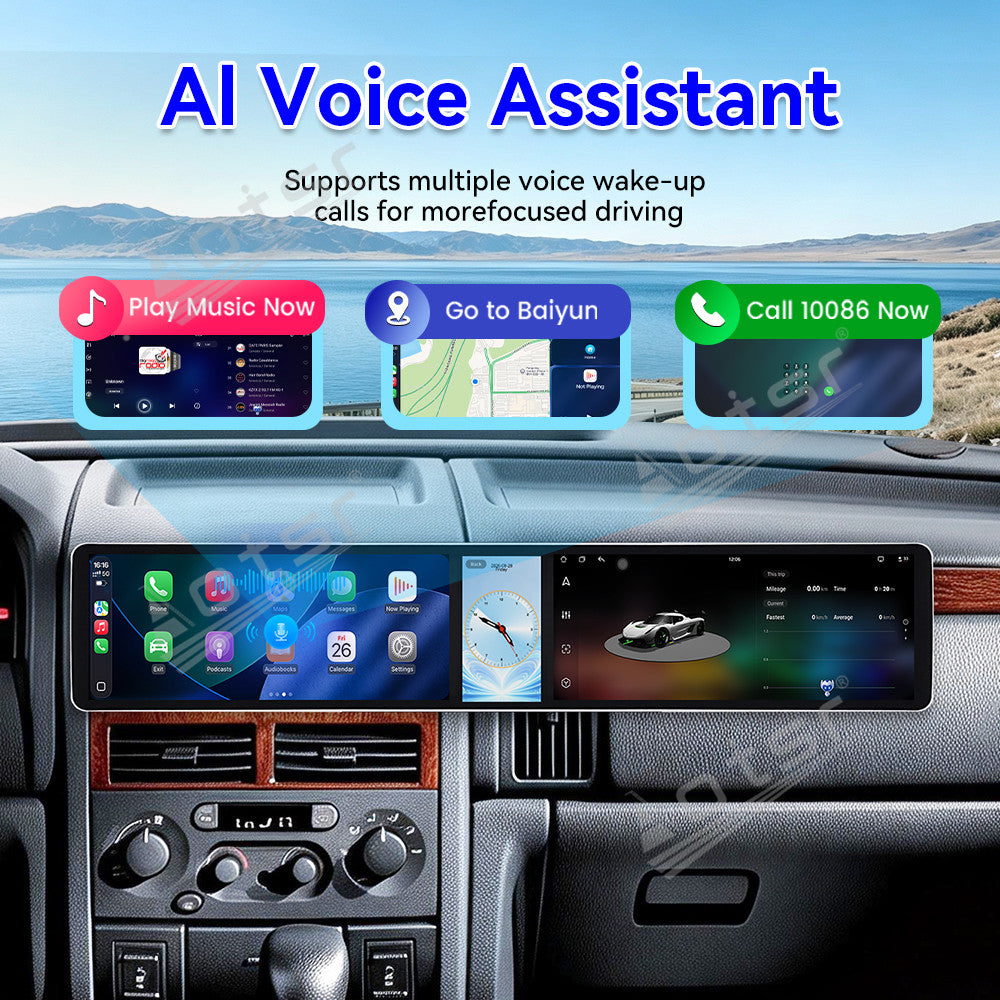 Aotsr Dual 12.3 inch Car Radio For Jeep 2/Grand Cherokee 1998-2005 with 7870 Octa Core Chip Ultra HD 2400*900 Touch Screen Wireless CarPlay Bluetooth 5.0 GPS Navigation