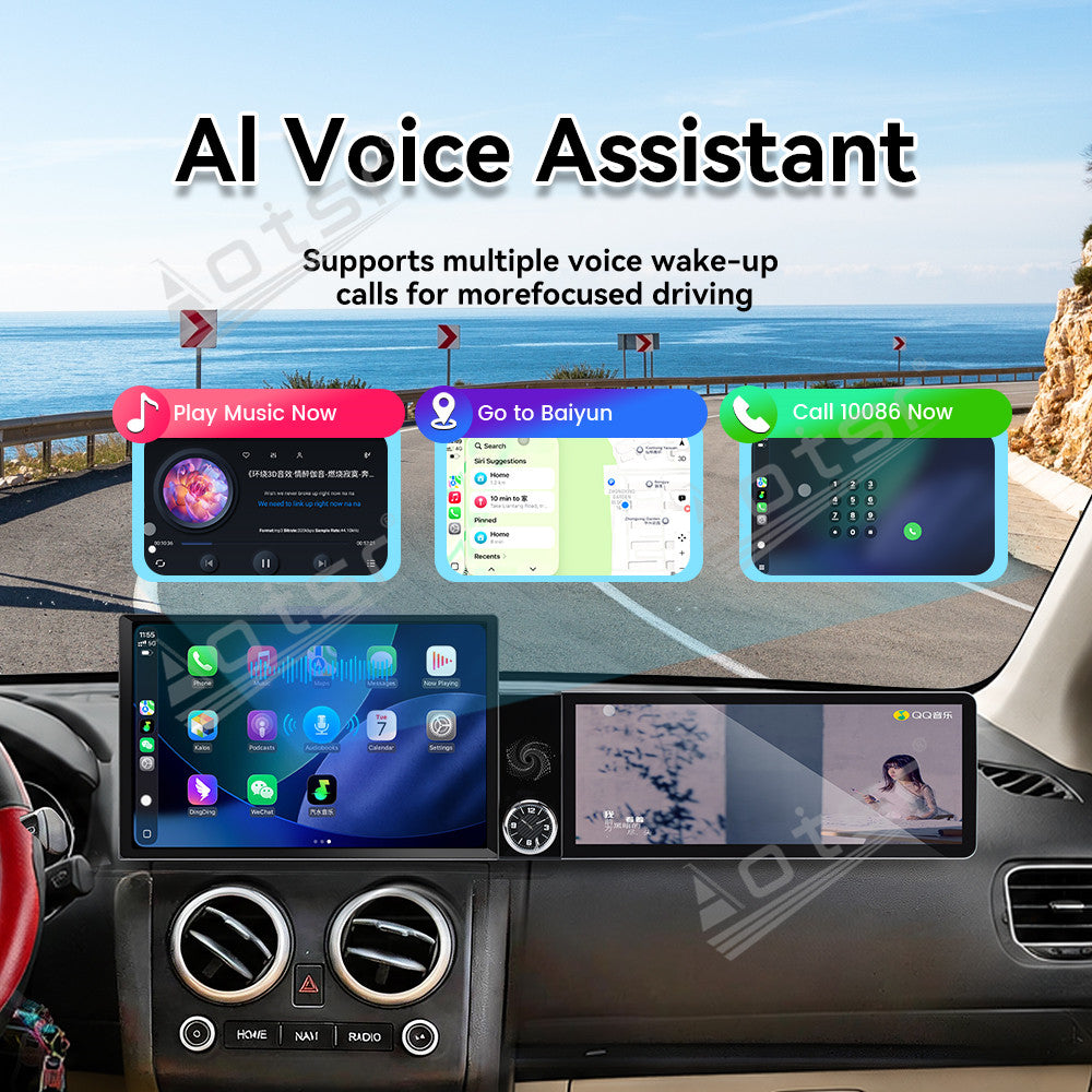 Aotsr Dual Screen 13.1 inch+12.3 inch Android 15 Carplay Car Radio for Nissan Qashqai 2008-2015 Car GPS Navigation Multimedia