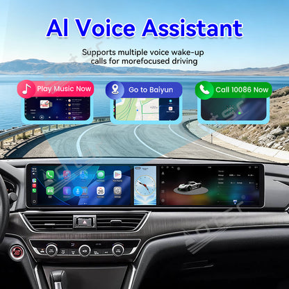 Aotsr Dual 12.3 inch Car Radio for Honda Accord/Inspire 2018-2022 with 7870 Octa Core Chip, Ultra HD 2400*900 Touch Screen, Wireless CarPlay, Bluetooth 5.0, GPS Navigation, 4G Network, OEM Upgrade Multimedia System