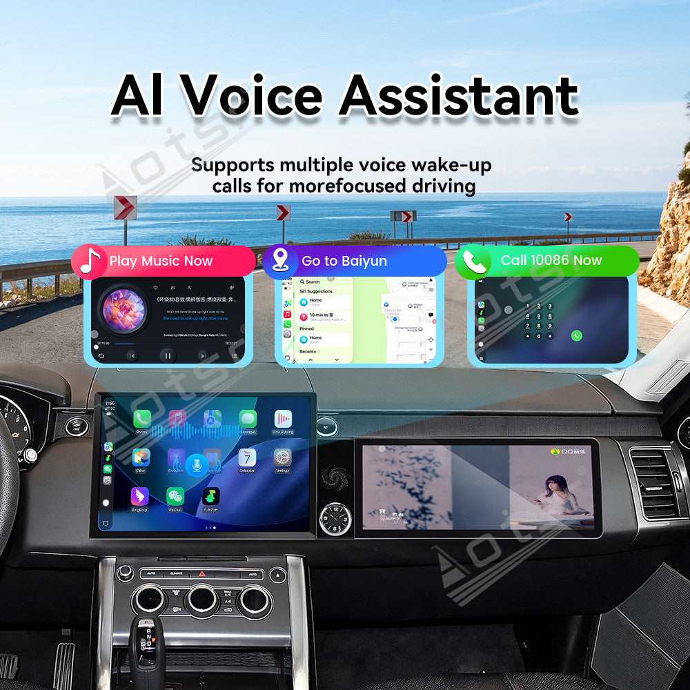Aotsr Dual Screen 13.1 inch+12.3 inch Android 15 Carplay Car Radio for Land Rover Range Rover Sport 2016-2017 Car GPS Navigation Multimedia