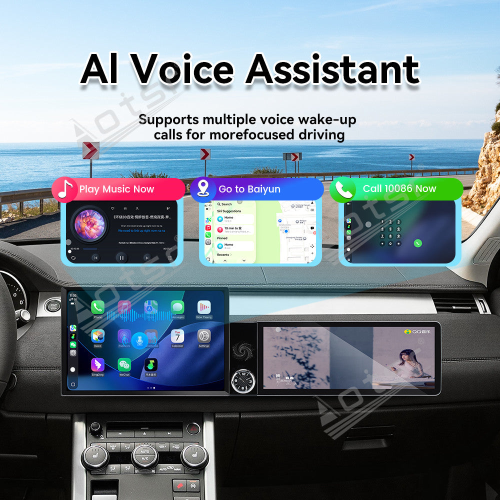 Aotsr Dual Screen 13.1 inch+12.3 inch Android 15 Carplay Car Radio for Land Rover Range Rover Executive 2003-2004 Car GPS Navigation Multimedia