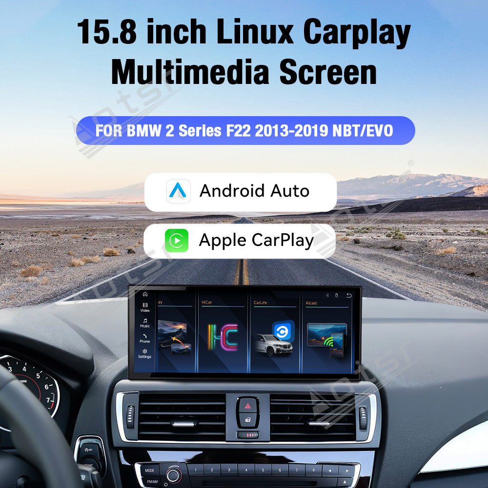Aotsr 15.8 inch Linux Carplay Screen for BMW 2 Series£¨F22£©2013-2019 NBT EVO IPS Touch Stereo Unit Multi Storage 4G DSP BT5.0 GPS