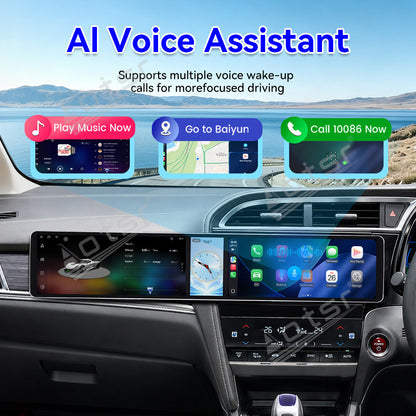 Aotsr Dual 12.3 inch Car Radio for Honda Shuttle 2015-2020 with 7870 Octa Core Chip, Ultra HD 2400*900 Touch Screen, Wireless CarPlay, Bluetooth 5.0, GPS Navigation, 4G Network, OEM Upgrade Multimedia System