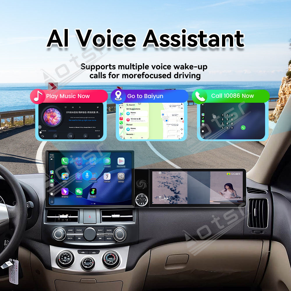 Aotsr Dual Screen 13.1 inch+12.3 inch Android 15 Carplay Car Radio for Hyundai Elantra HD 2006-2010 Car GPS Navigation Multimedia