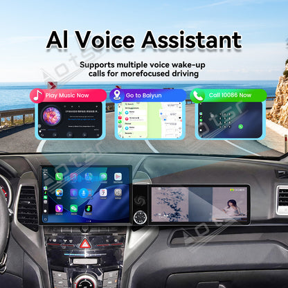 Aotsr Dual Screen 13.1 inch+12.3 inch Android 15 Carplay Car Radio for SsangYong Tivoli Matte Black 2015-2019 Car GPS Navigation Multimedia