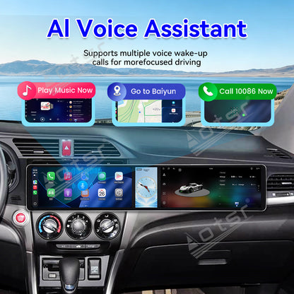 Aotsr Dual 12.3 inch Car Radio for Honda CRIDER 2013-2016 with 7870 Octa Core Chip, Ultra HD 2400*900 Touch Screen, Wireless CarPlay, Bluetooth 5.0, GPS Navigation, 4G Network, OEM Upgrade Multimedia System