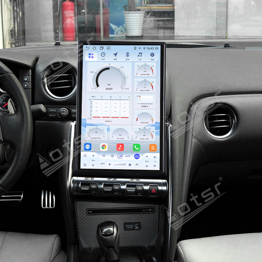 Aotsr 14.5 inch Android Auto Carplay Car For Nissan GT-R GTR 2009-2017 LHD RHD Smart GPS Navi Car Radio Stereo Player DSP Tape Recorder