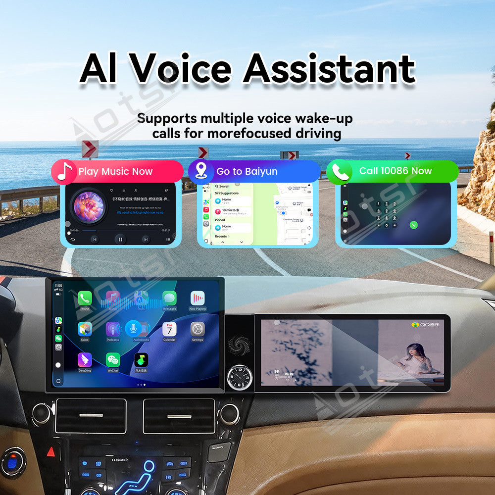 Aotsr Dual Screen 13.1 inch+12.3 inch Android 15 Carplay Car Radio for Hyundai Sonata 2011-2015 Car GPS Navigation Multimedia