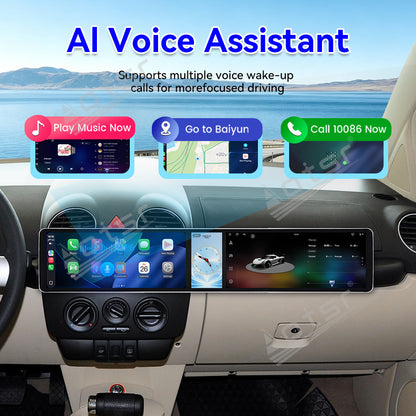 Aotsr Dual 12.3 inch Car Radio for Volkswagen Beetle 2003-2010 with 7870 Octa Core Chip Ultra HD 2400*900 Touch Screen Wireless CarPlay Bluetooth 5.0 GPS Navigation 4G Network OEM Upgrade Multimedia System