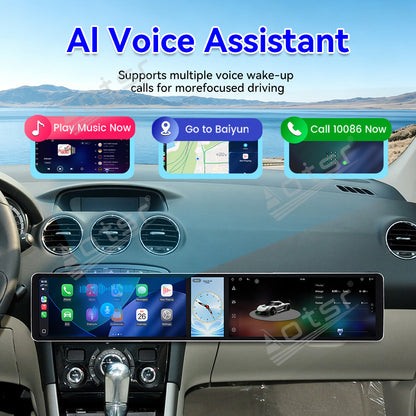 Aotsr Dual 12.3 inch Car Radio for Peugeot 408 2010-2013 with 7870 Octa Core Chip Ultra HD 2400*900 Touch Screen Wireless CarPlay Bluetooth 5.0 GPS Navigation 4G Network OEM Upgrade Multimedia System