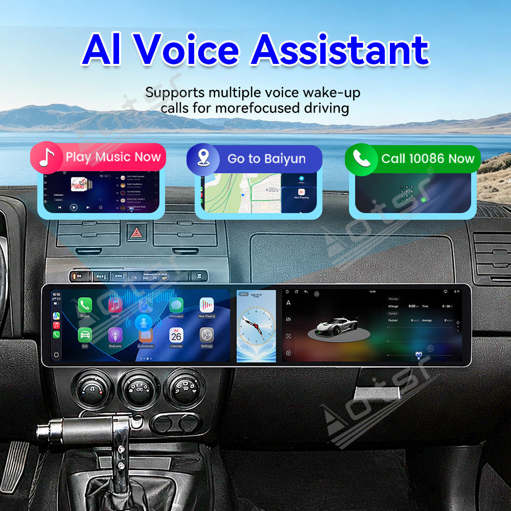 Aotsr Dual 12.3 inch Car Radio For Hummer H3 2005-2010 with 7870 Octa Core Chip Ultra HD 2400*900 Touch Screen Wireless CarPlay Bluetooth 5.0 GPS Navigation