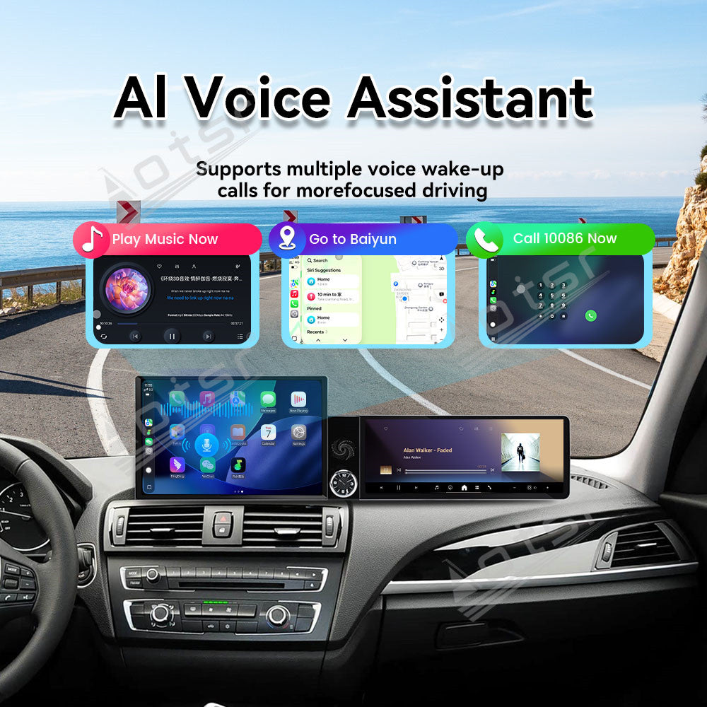 Aotsr Dual Screen 13.1 inch+12.3 inch Android 15 Carplay Car Radio for BMW 1/2 Series F20/F21 2012-2017 EVO Car GPS Navigation Multimedia