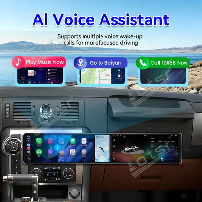 Aotsr Dual 12.3 inch Car Radio For Hummer H2 2005-2012 with 7870 Octa Core Chip Ultra HD 2400*900 Touch Screen Wireless CarPlay Bluetooth 5.0 GPS Navigation
