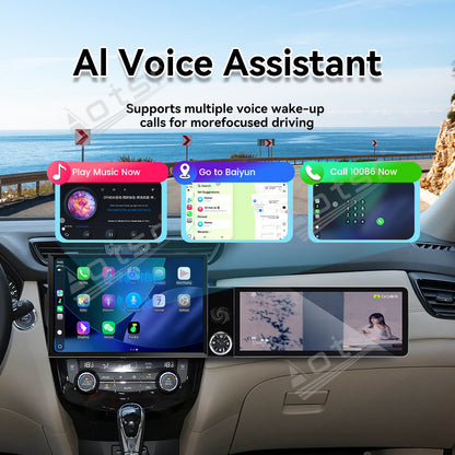 Aotsr Dual Screen 13.1 inch+12.3 inch Android 15 Carplay Car Radio for Nissan X-Trail;Nissan Qashqai 2014-2020 Car GPS Navigation Multimedia