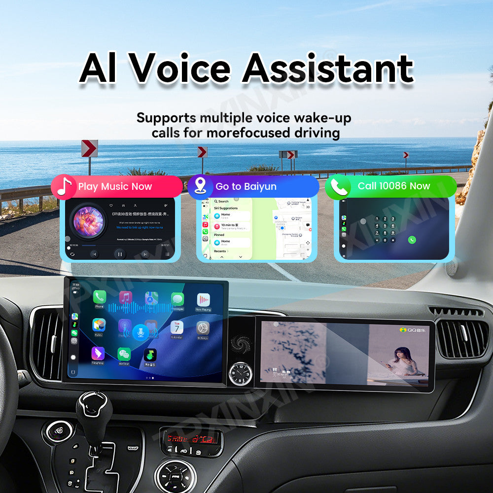 Aotsr Dual Screen 13.1 inch+12.3 inch Android 15 Carplay Car Radio for KIA Ray 2023-2026 Car GPS Navigation Multimedia