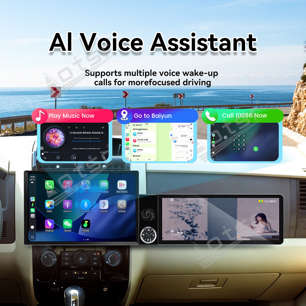Aotsr Dual Screen 13.1 inch+12.3 inch Android 15 Carplay Car Radio for Mazda Tribute 2007-2012 Car GPS Navigation Multimedia