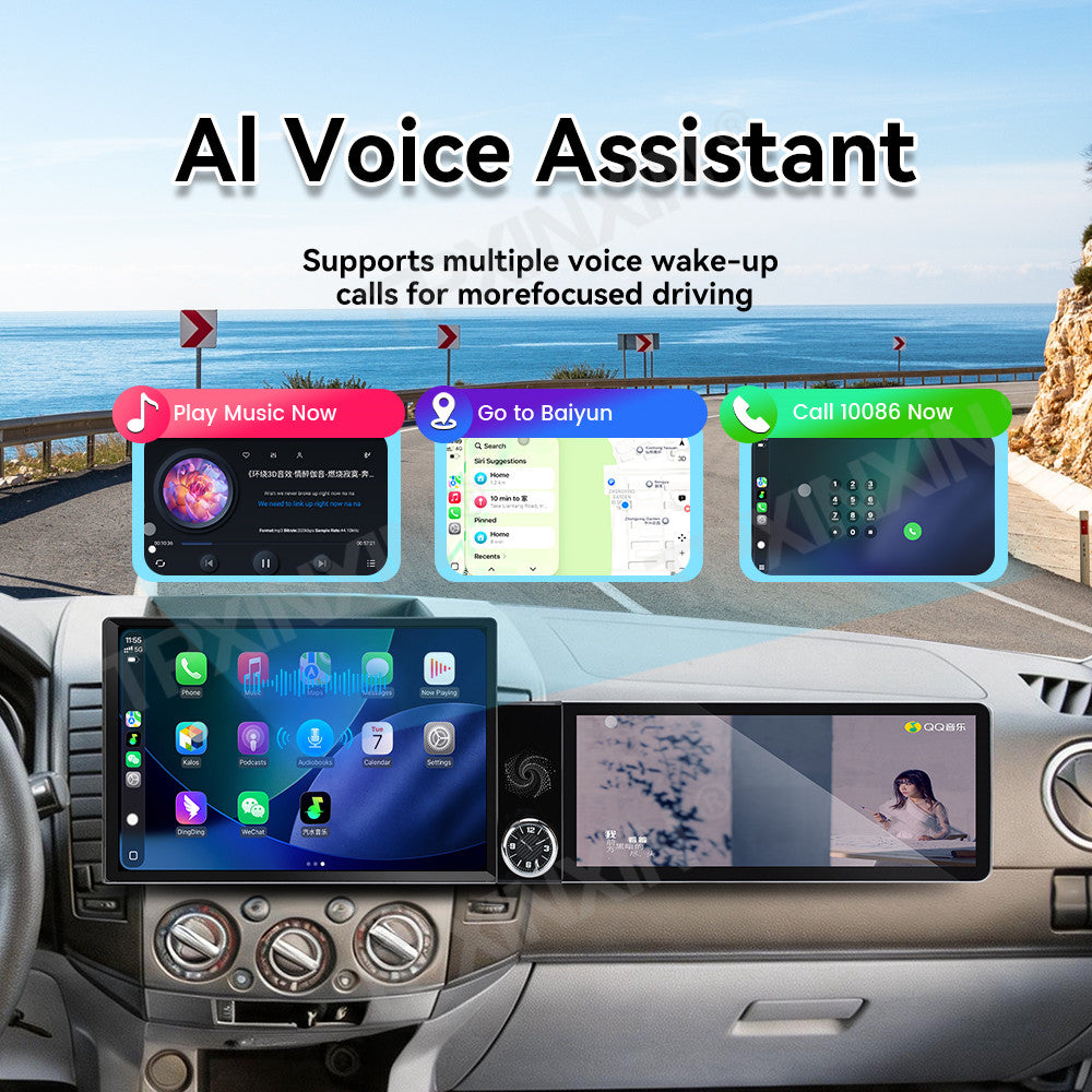 Aotsr Dual Screen 13.1 inch+12.3 inch Android 15 Carplay Car Radio for Mazda BT-50 2006-2012 and for Ford Expedition 2006-2012 Car GPS Navigation Multimedia