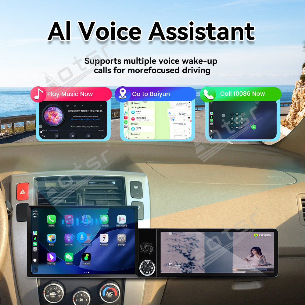Aotsr Dual Screen 13.1 inch+12.3 inch Android 15 Carplay Car Radio for Hyundai Tucson 2009-2013 Car GPS Navigation Multimedia