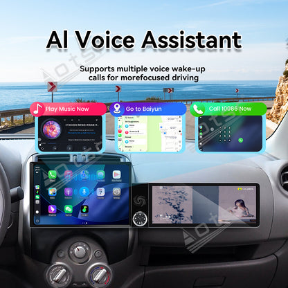 Aotsr Dual Screen 13.1 inch+12.3 inch Android 15 Carplay Car Radio for Nissan Sunny 2011-2013 Car GPS Navigation Multimedia