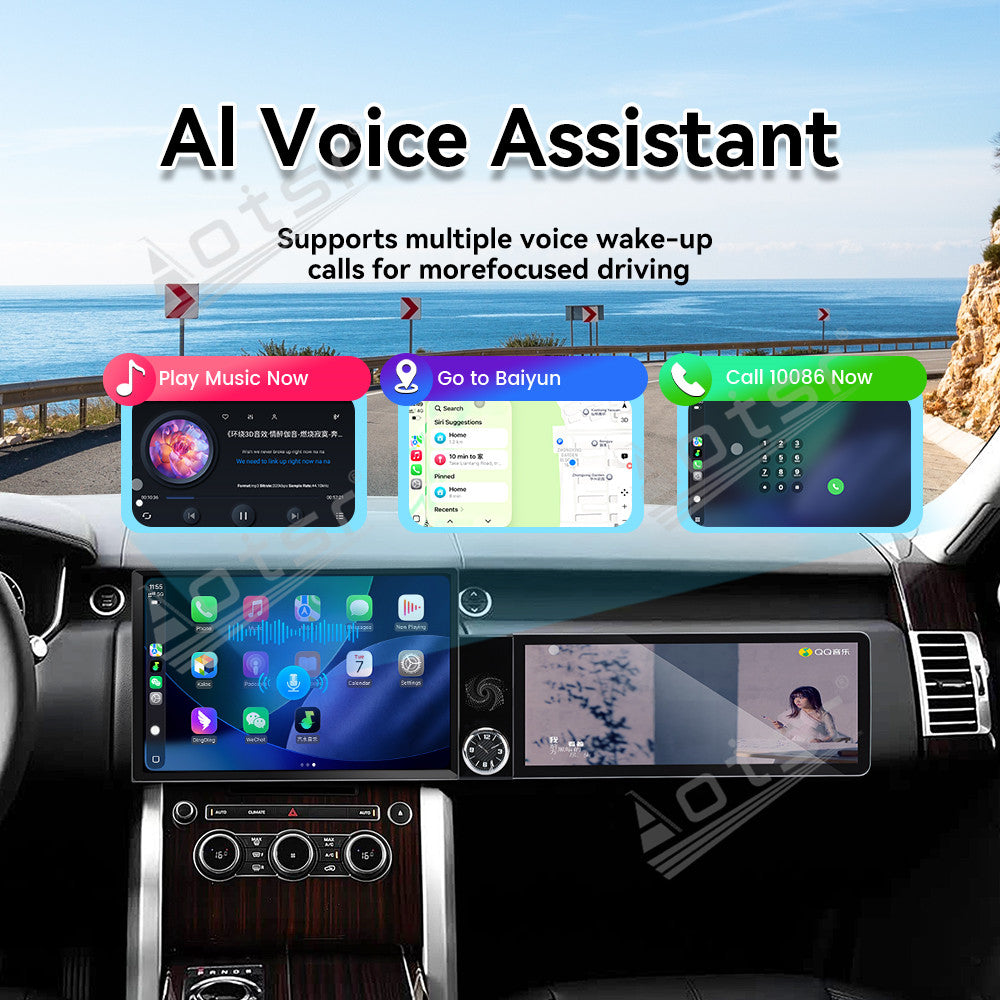 Aotsr Dual Screen 13.1 inch+12.3 inch Android 15 Carplay Car Radio for Land Rover Range Rover Executive 2017 Car GPS Navigation Multimedia